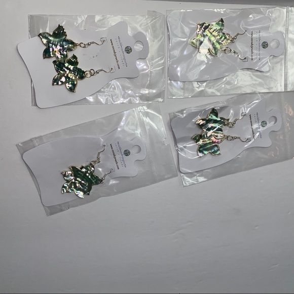 NWT Trendy Jewelry Metallic Flower Earrings - Picture 6 of 6